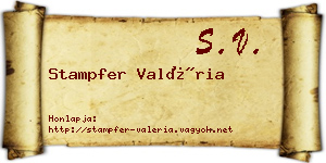 Stampfer Valéria névjegykártya