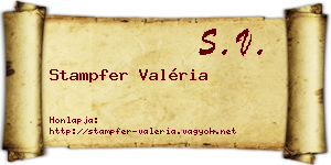 Stampfer Valéria névjegykártya